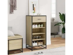 Zapatero de roble Sonoma 48x38x97,5 cm madera de ingeniería