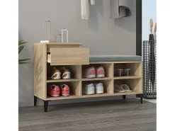 Zapatero de roble Sonoma de 102 x 36 x 60 cm de madera de ingeniería