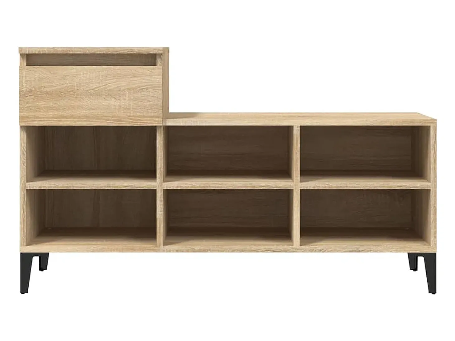 Zapatero de roble Sonoma de 102 x 36 x 60 cm de madera de ingeniería