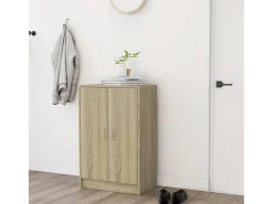 Zapatero de roble Sonoma 60x35x92 cm Madera de ingeniería