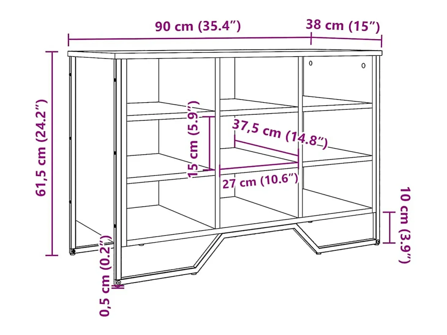 Zapatero de roble Sonoma 90x38x61,5 cm madera de ingeniería