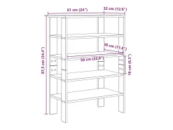 Zapatero de roble Sonoma 61x32x87,5 cm madera de ingeniería