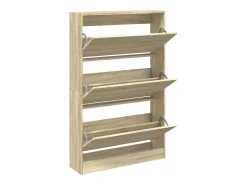 Zapatero de roble Sonoma 80x21x125,5cm madera de ingeniería