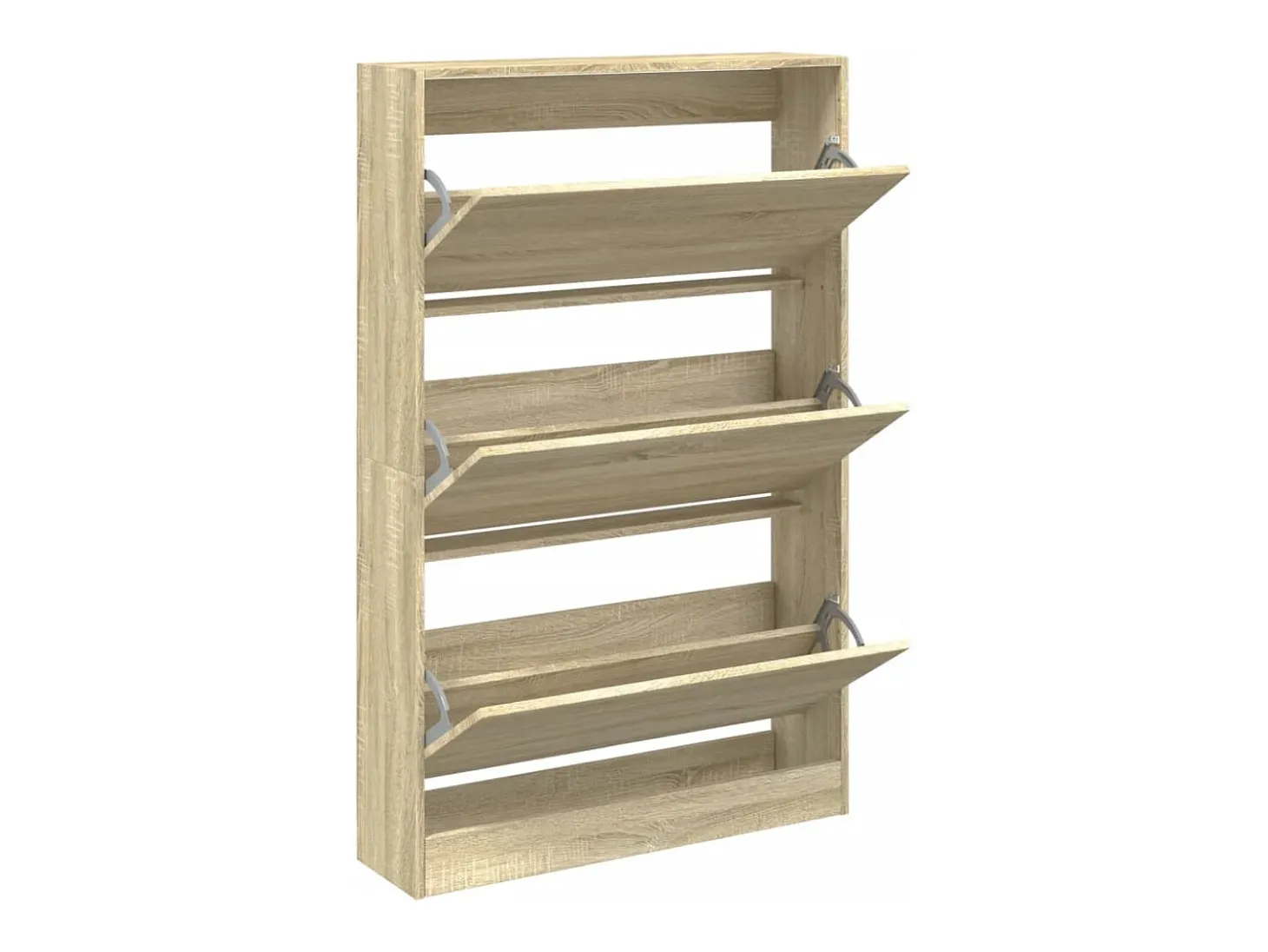 Zapatero de roble Sonoma 80x21x125,5cm madera de ingeniería