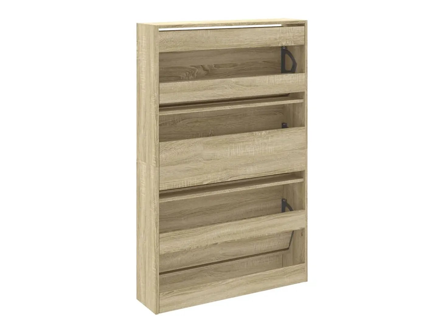 Zapatero de roble Sonoma 80x21x125,5cm madera de ingeniería
