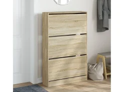 Zapatero de roble Sonoma 80x21x125,5cm madera de ingeniería