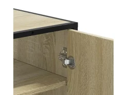 Zapatero de roble Sonoma, madera de ingeniería y metal