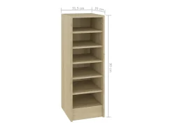 Zapatero de roble Sonoma 31,5 x 35 x 90 cm Madera de ingeniería