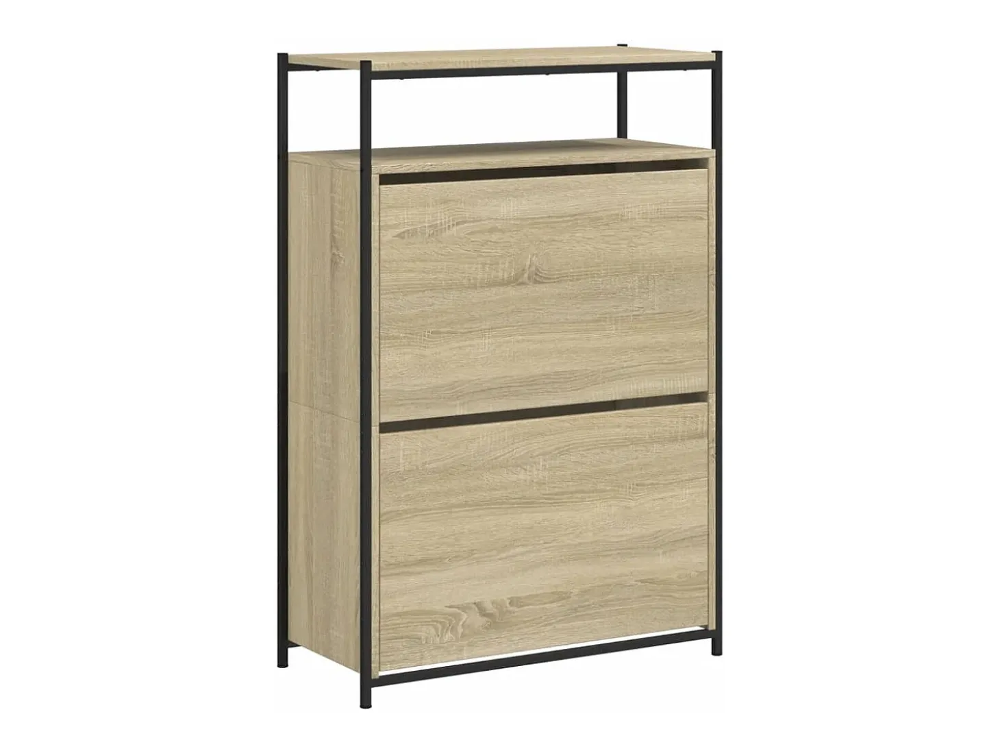 Zapatero de roble Sonoma 75x34x112cm madera de ingeniería