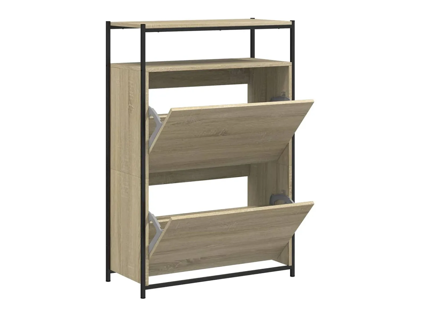 Zapatero de roble Sonoma 75x34x112cm madera de ingeniería