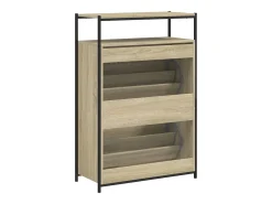 Zapatero de roble Sonoma 75x34x112cm madera de ingeniería