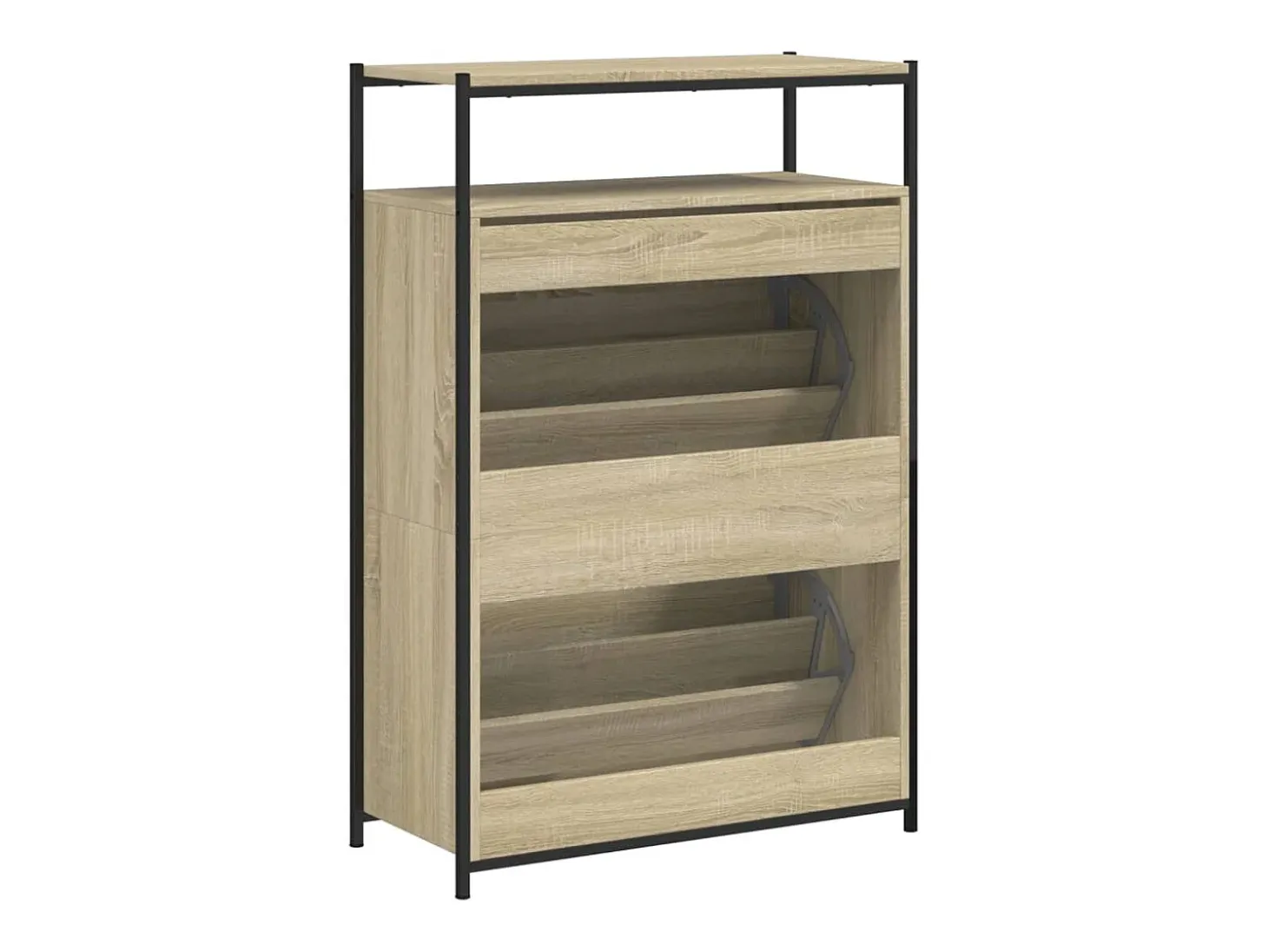 Zapatero de roble Sonoma 75x34x112cm madera de ingeniería