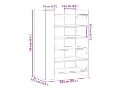 Zapatero de roble Sonoma 74,5x37,5x100 cm