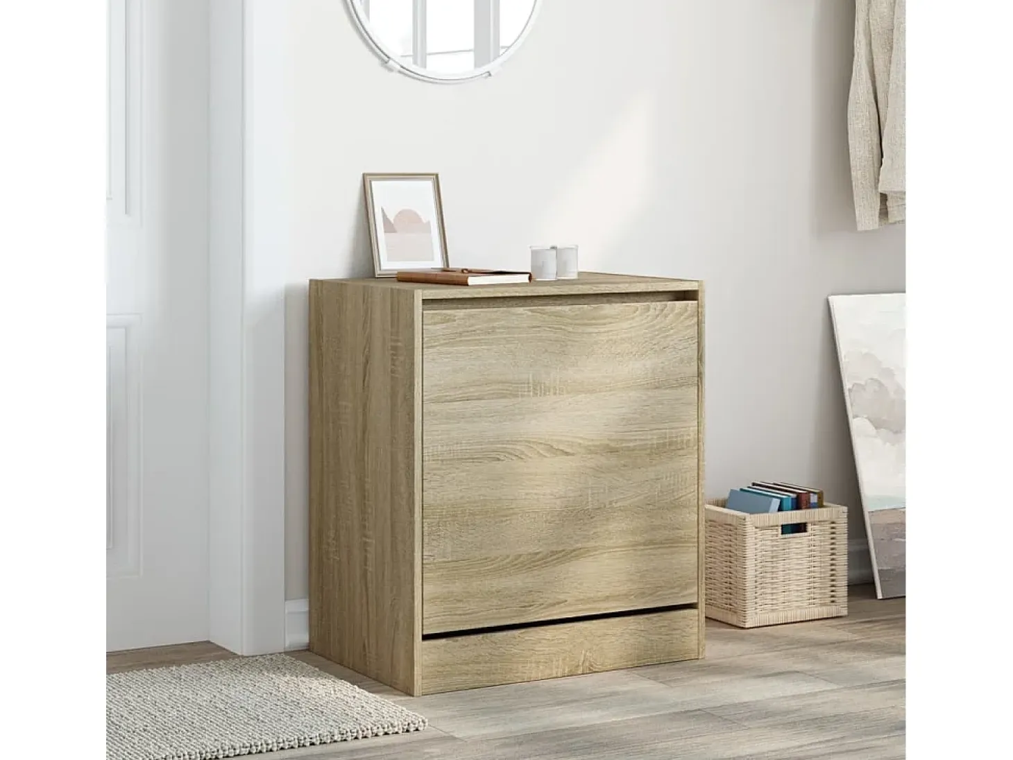 Zapatero de roble Sonoma 60x42x69 cm madera de ingeniería