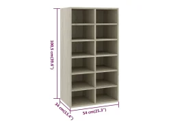 Zapatero de roble Sonoma 54x34x100,5 cm