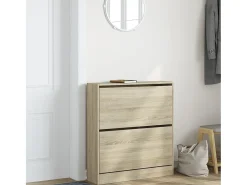 Zapatero de roble Sonoma 80x21x87,5 cm madera de ingeniería