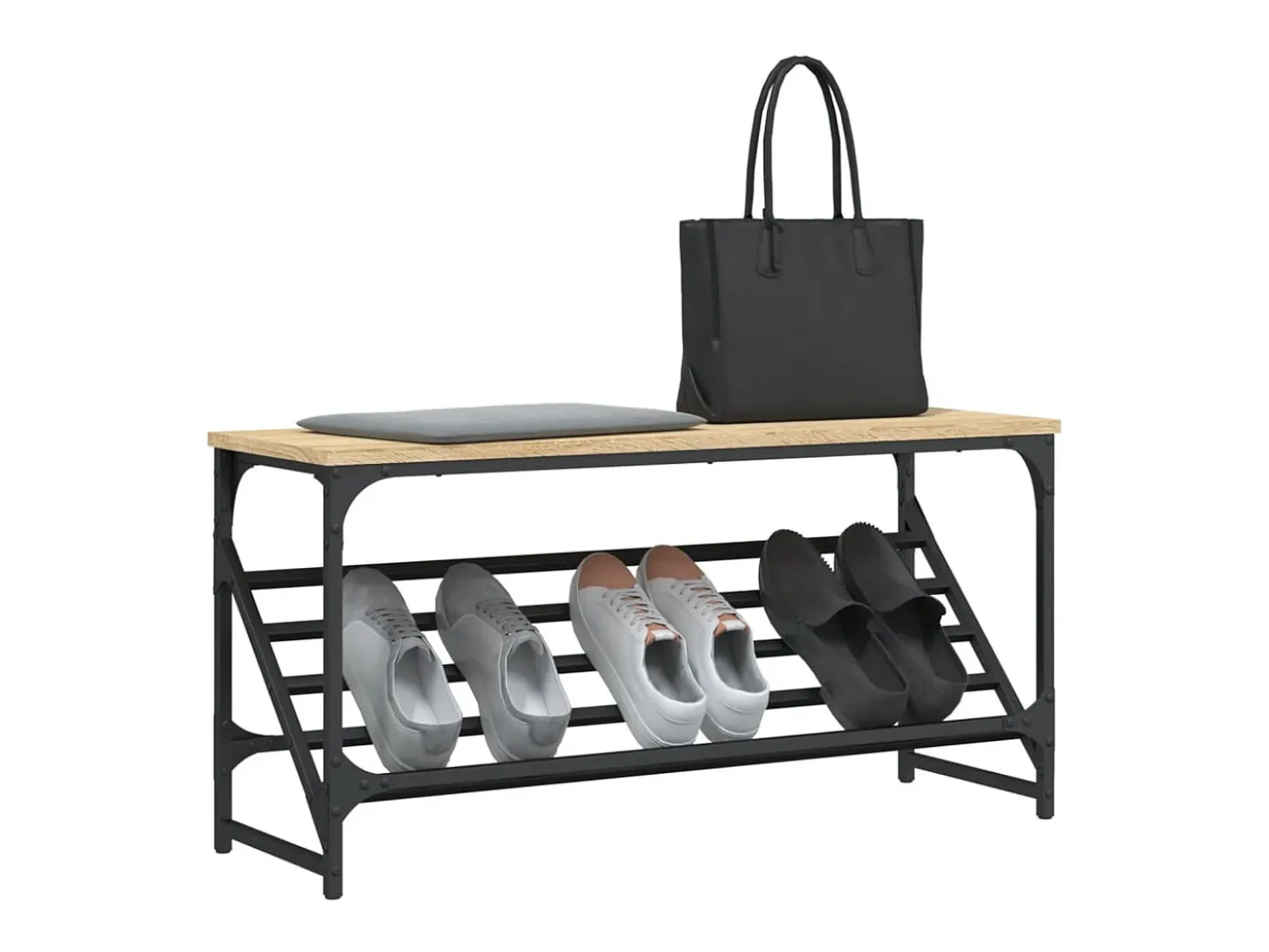 Zapatero de roble Sonoma 90x30x45 cm madera de ingeniería