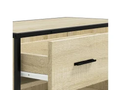 Zapatero de roble Sonoma, madera de ingeniería y metal