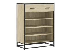 Zapatero de roble Sonoma, madera de ingeniería y metal