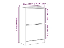 Zapatero de roble Sonoma 60x34x96,5 cm madera de ingeniería