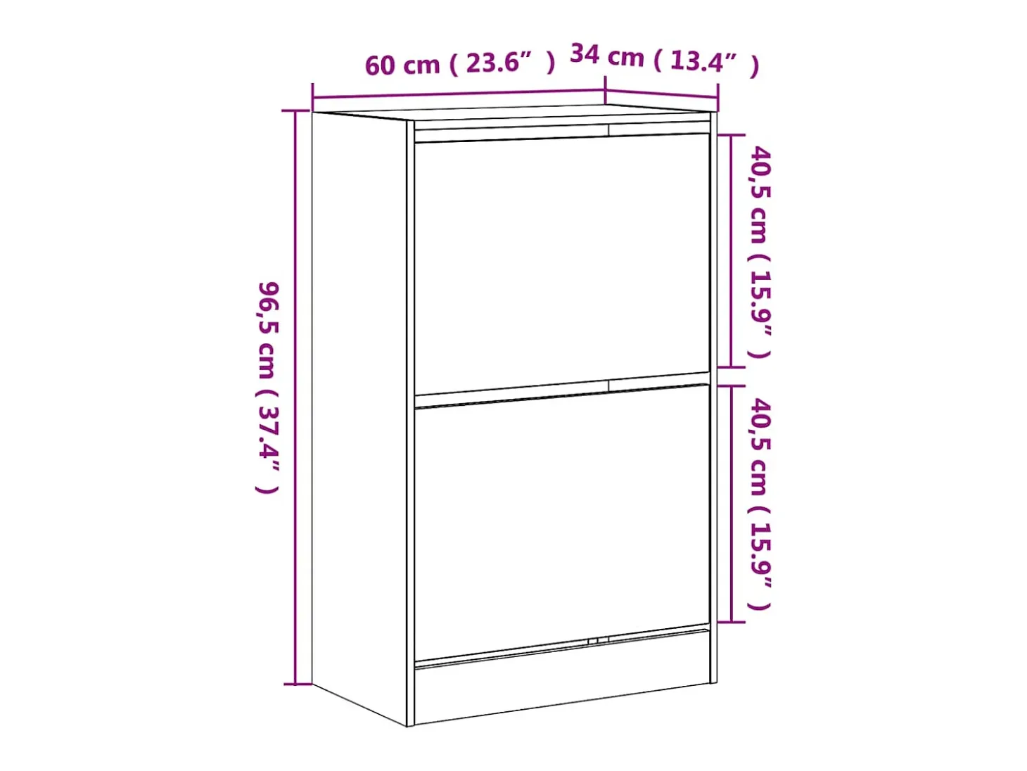 Zapatero de roble Sonoma 60x34x96,5 cm madera de ingeniería