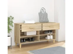 Zapatero de roble Sonoma de 102 x 35 x 55 cm de madera de ingeniería