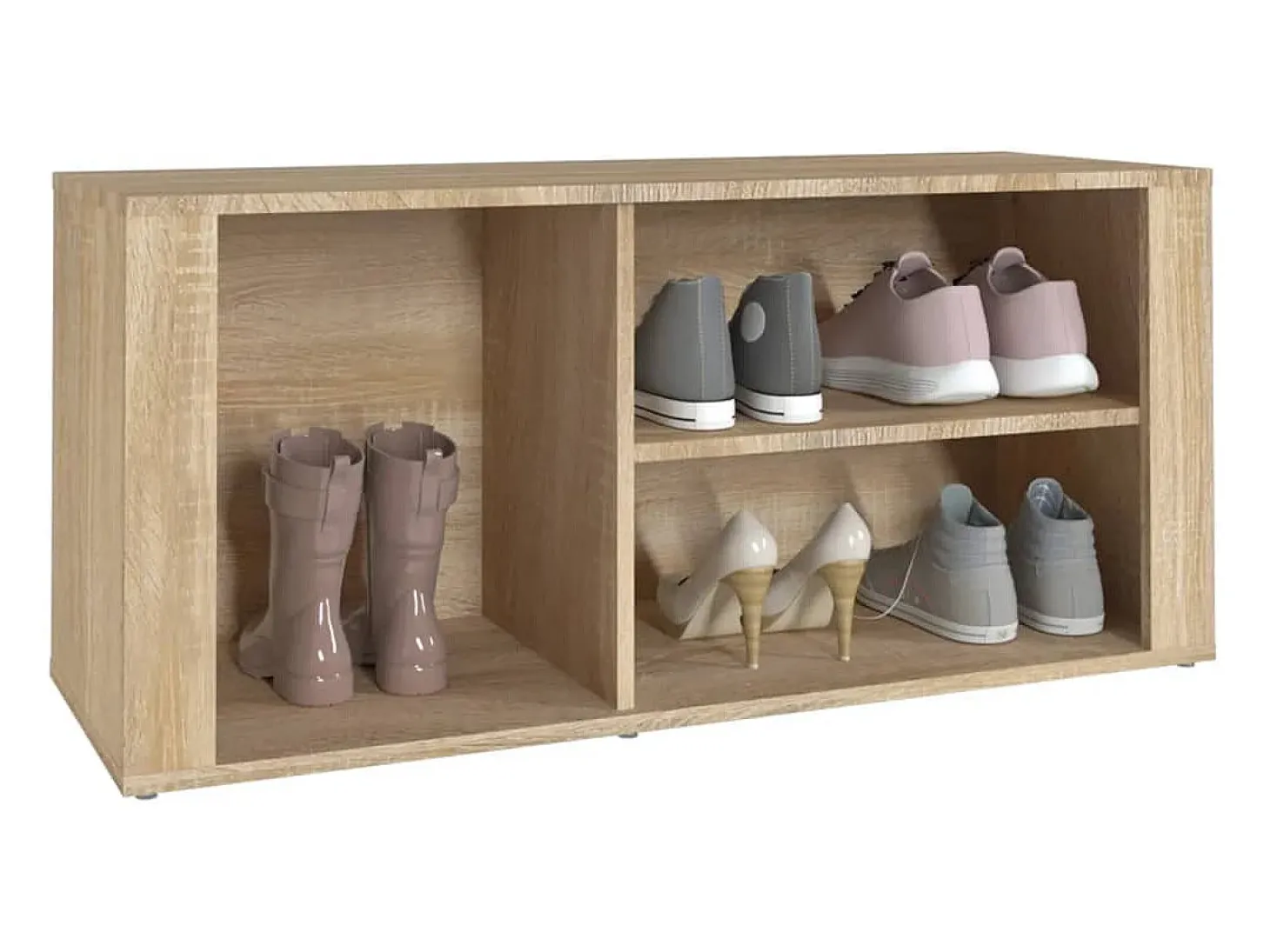 Zapatero de roble Sonoma de 100 x 35 x 45 cm de madera de ingeniería