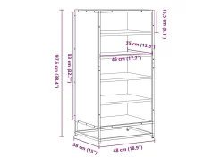 Zapatero de roble Sonoma 48x38x97,5 cm madera de ingeniería