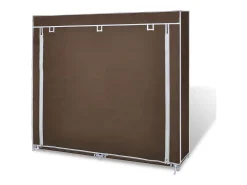 Zapatero de tela con cubierta marrón 115x28x110 cm ES124520