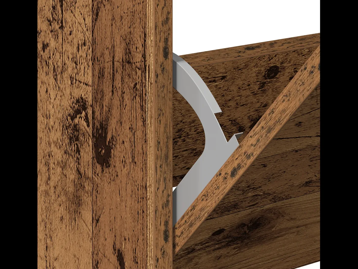 Zapatero en madera vieja 60x21x57 cm en madera técnica