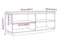 Zapatero encerado marrón 110x34x45 cm madera maciza de pino