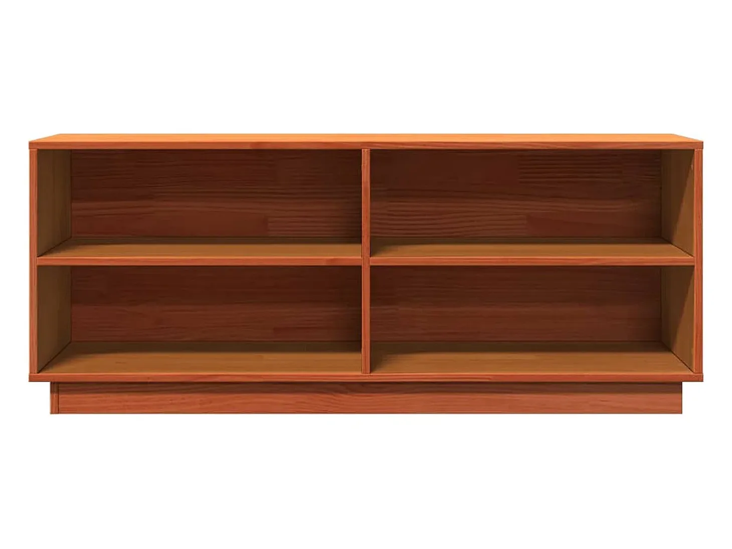 Zapatero encerado marrón 110x34x45 cm madera maciza de pino