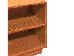 Zapatero encerado marrón 110x34x45 cm madera maciza de pino