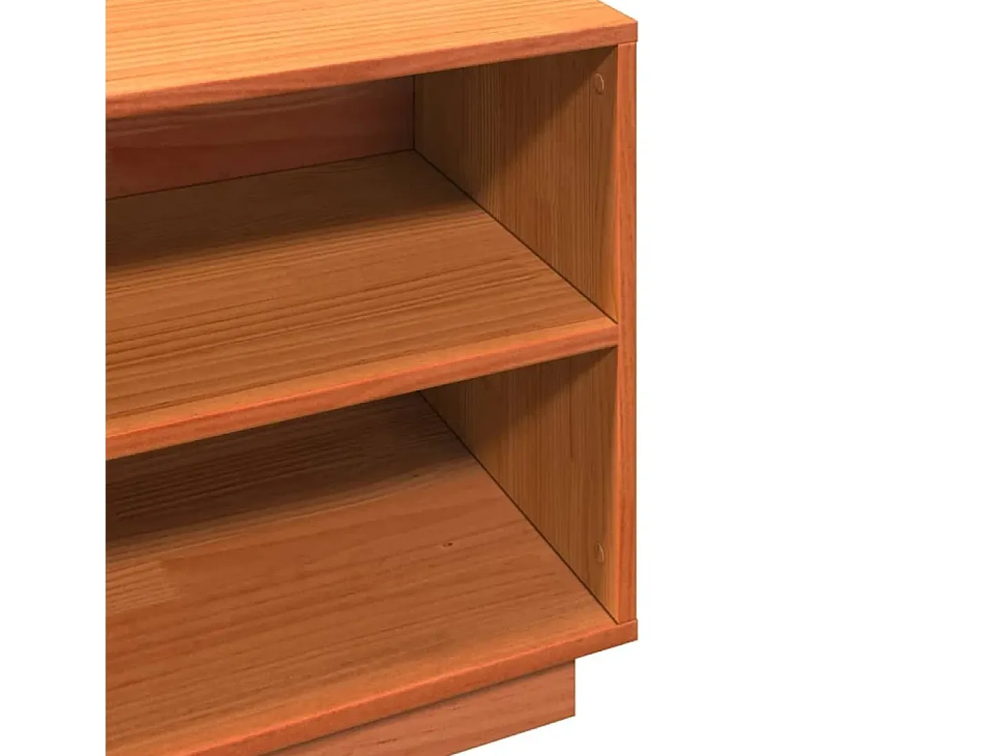 Zapatero encerado marrón 110x34x45 cm madera maciza de pino