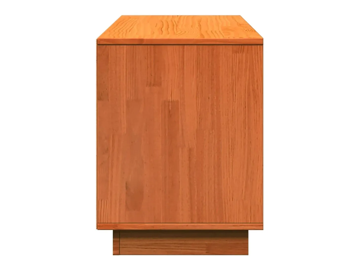 Zapatero encerado marrón 110x34x45 cm madera maciza de pino