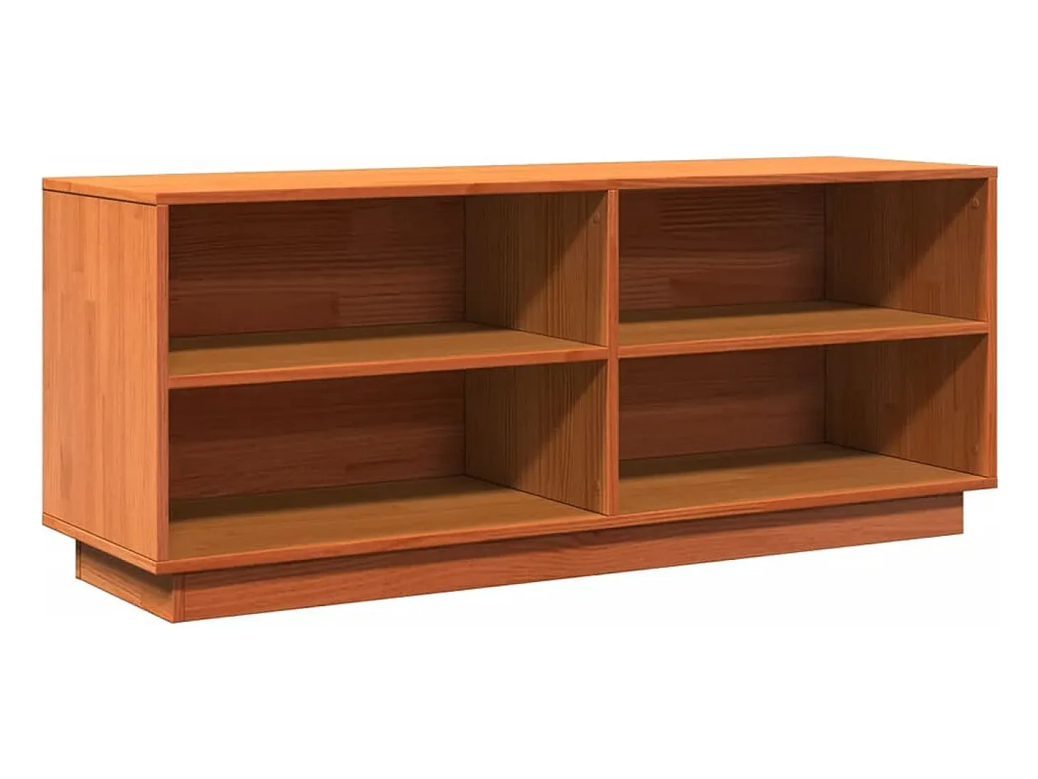Zapatero encerado marrón 110x34x45 cm madera maciza de pino