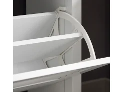 Zapatero Estrecho con 2 Solapas y 1 Estante Abierto Organizador para Zapatos de Entrada 80 x 25 x 108 cm Blanco FSR152-W SoBuy ES