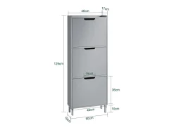 Zapatero Estrecho con 3 Solapas Organizador para Zapatos de Entrada 50 x 19 x 129 cm Gris FSR151-H-HG SoBuy ES