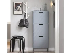 Zapatero Estrecho con 3 Solapas Organizador para Zapatos de Entrada 50 x 19 x 129 cm Gris FSR151-H-HG SoBuy ES