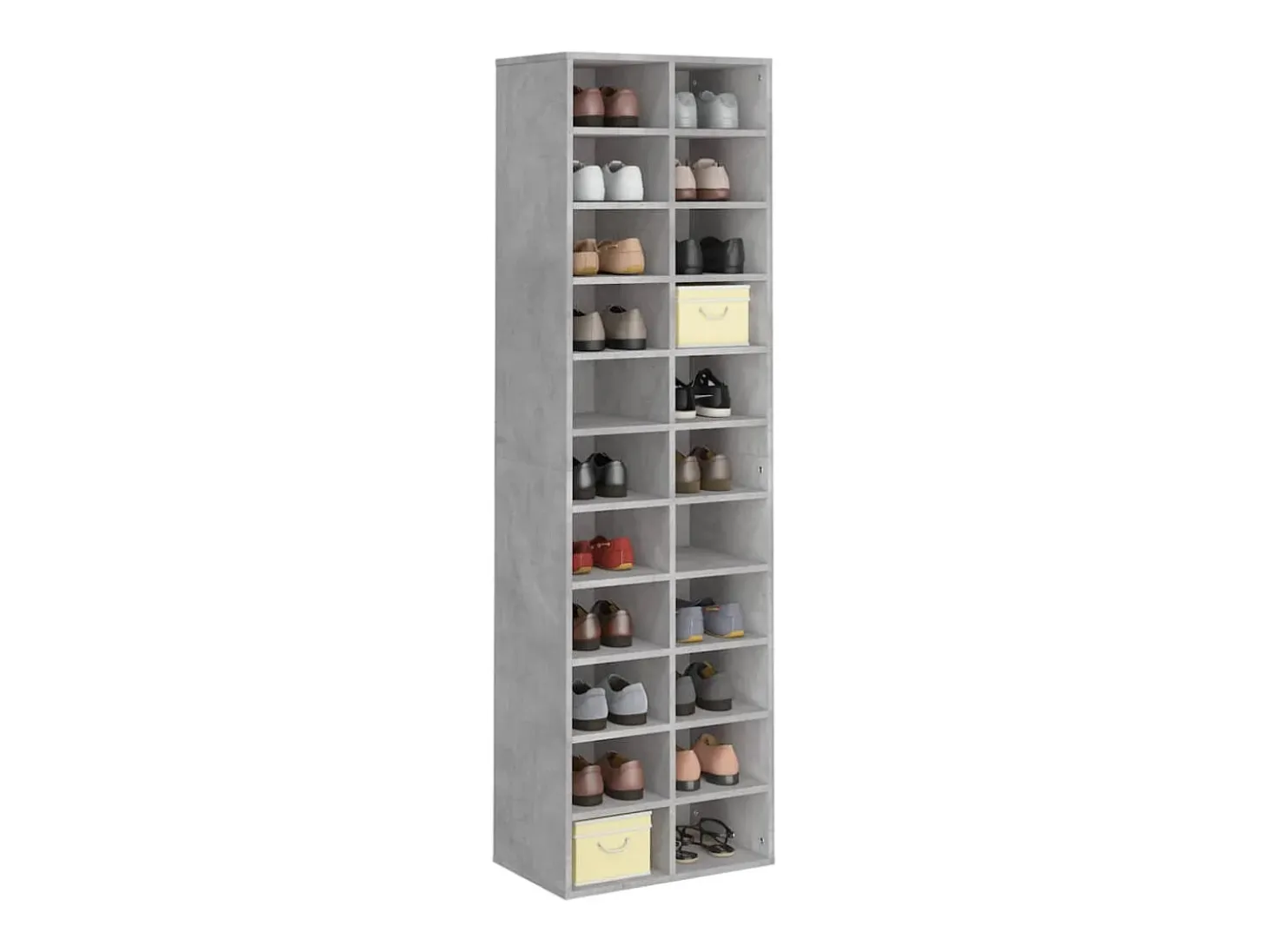 Zapatero gris hormigón 54x34x183 cm madera de ingeniería