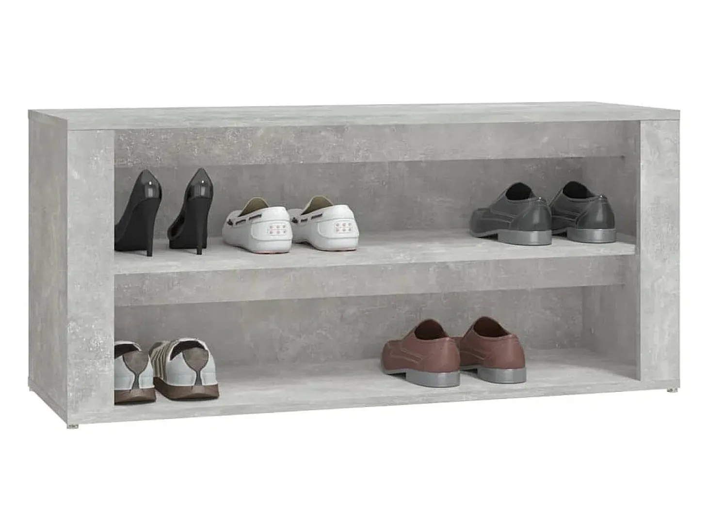 Zapatero Gris Hormigón 100x35x45 cm Madera de Ingeniería