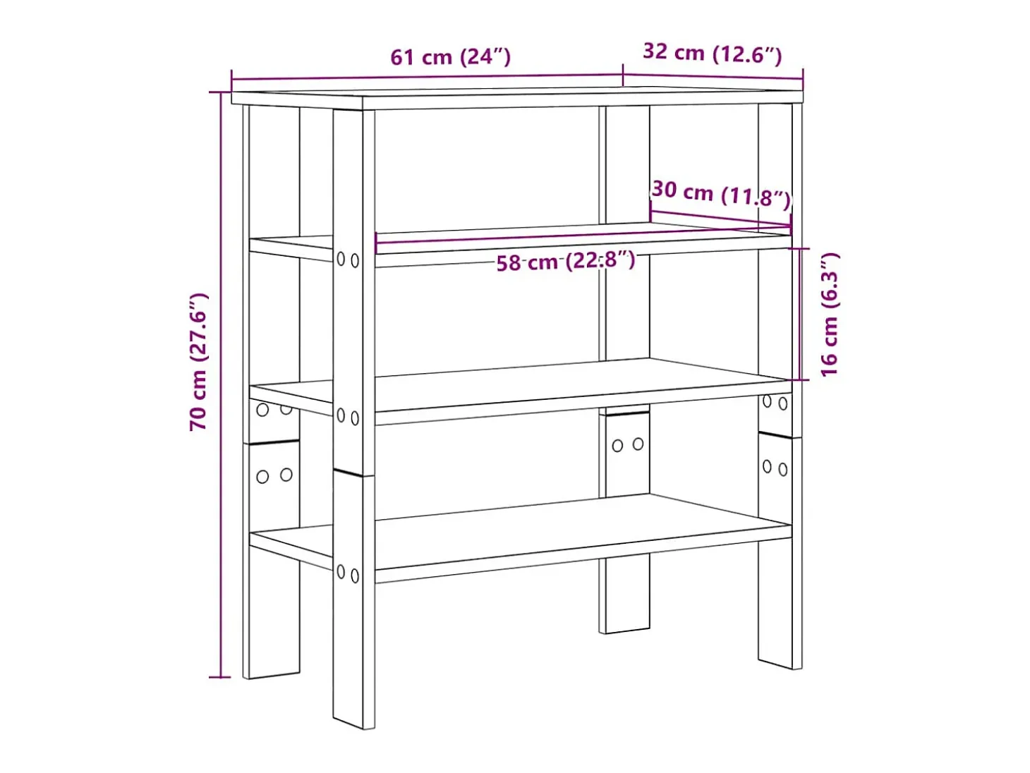 Zapatero gris hormigón 61x32x70 cm madera de ingeniería