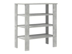 Zapatero gris hormigón 61x32x70 cm madera de ingeniería