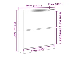 Zapatero gris hormigón 80x21x87,5 cm madera de ingeniería