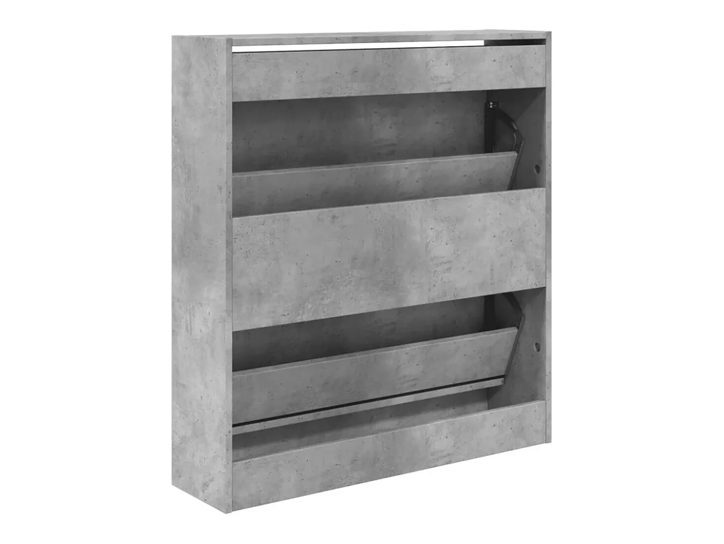 Zapatero gris hormigón 80x21x87,5 cm madera de ingeniería