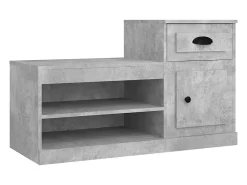Zapatero gris hormigón 100x42x60 cm madera de ingeniería