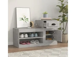 Zapatero gris hormigón 100x42x60 cm madera de ingeniería