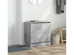 Zapatero gris hormigón 60x34x63,5 cm madera de ingeniería