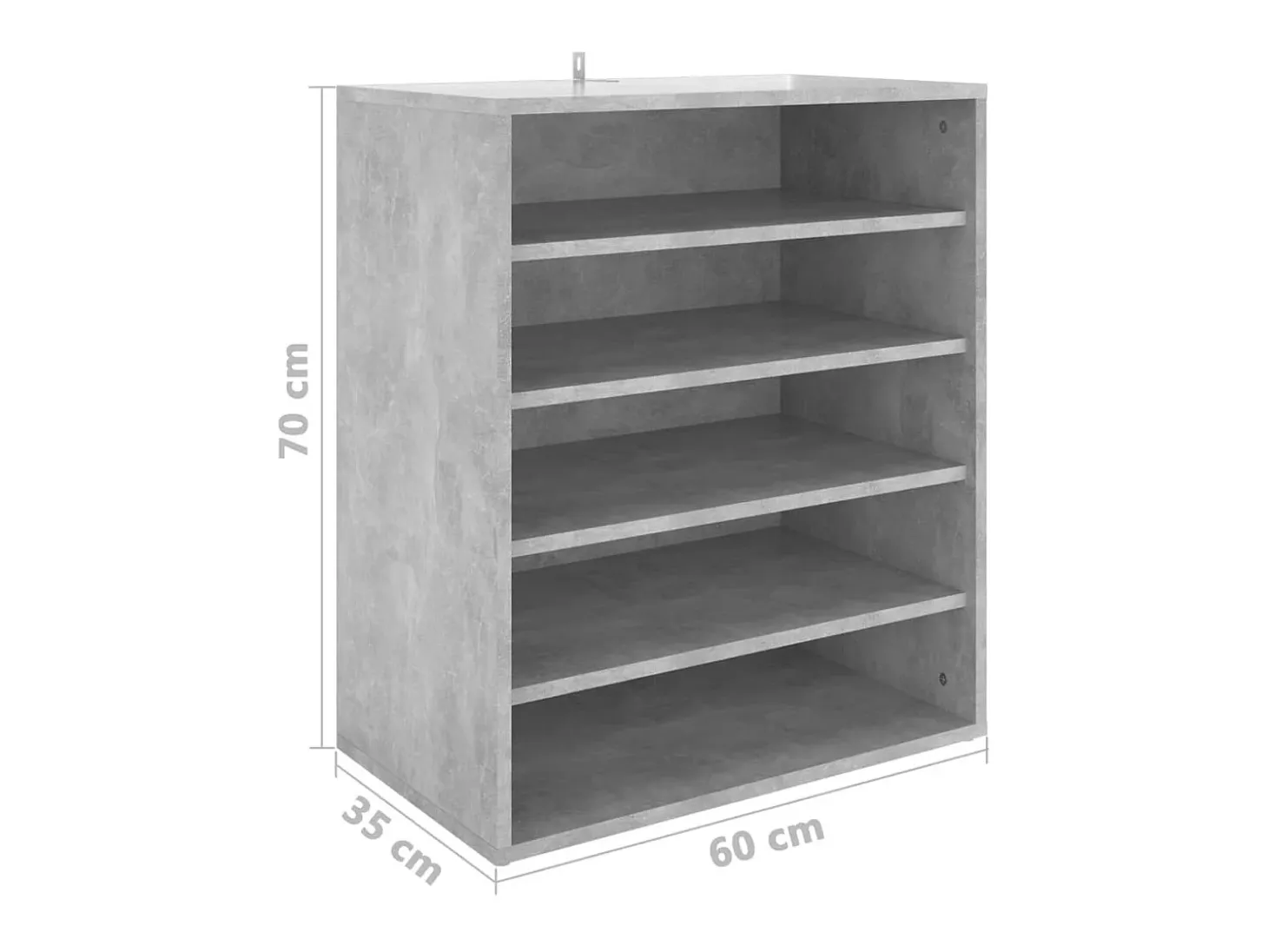 Zapatero gris hormigón 60x35x70 cm Madera de ingeniería