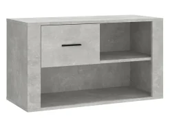 Zapatero gris hormigón 80x35x45 cm Madera de ingeniería